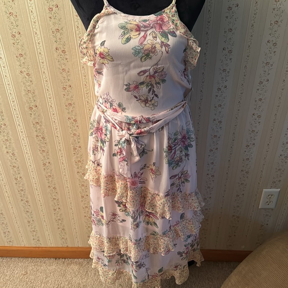 Pink & Violet Ruffled Tier Dress - Picture 3 of 5